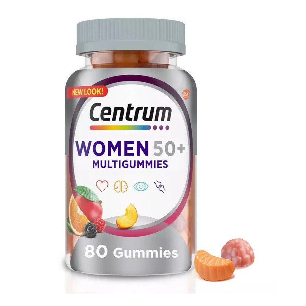 Centrum Multivitamin and Multiminerals for Women 50 Plus Gummies, Assorted Fruit, 80 Ea